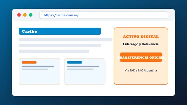 Ecosistema digital, branding y proceso de cesión registral formal de caribe.com.ar